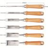 A set of 6 wooden chisel tools. Advanced woodworking carving tools. An important supplement to your toolkit. Professional qualities of carpenters. Dur