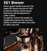 PSM05B Semi-automatic special coffee machine E61 brewing head 9bar rotating pump powder hammer 58mm boiler 80-135¬∞C water pump 15Bar external transfo