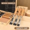 A set of 6 wooden chisel tools. Advanced woodworking carving tools. An important supplement to your toolkit. Professional qualities of carpenters. Dur