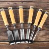 A set of 6 wooden chisel tools. Advanced woodworking carving tools. An important supplement to your toolkit. Professional qualities of carpenters. Dur