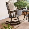 Rocking Chair with Solid Wooden Frame for Garden and Patio