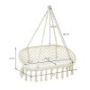 2 Person Hanging Hammock Chair with Cushion Macrame Swing